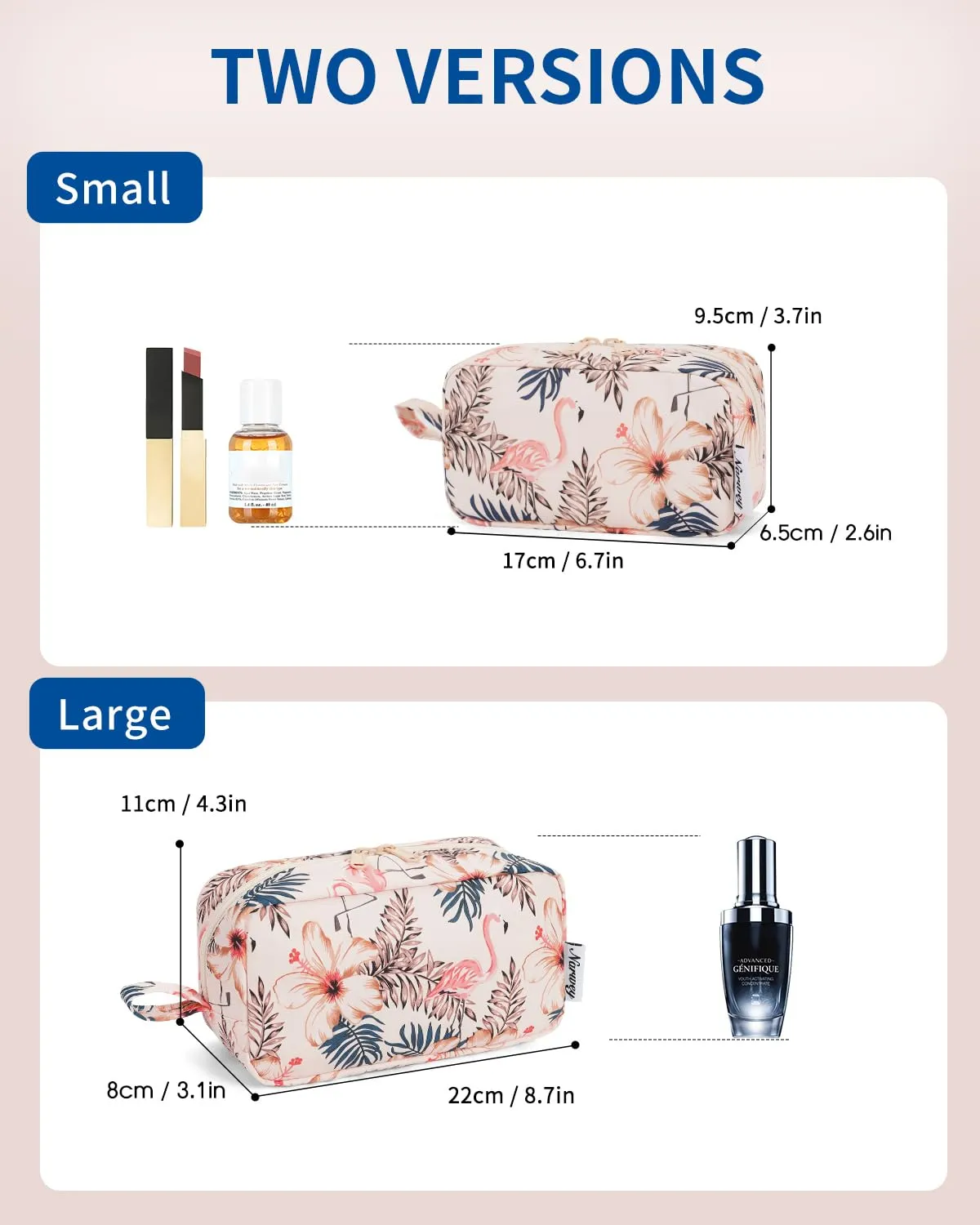 Makeup Bag for Purse With Handle