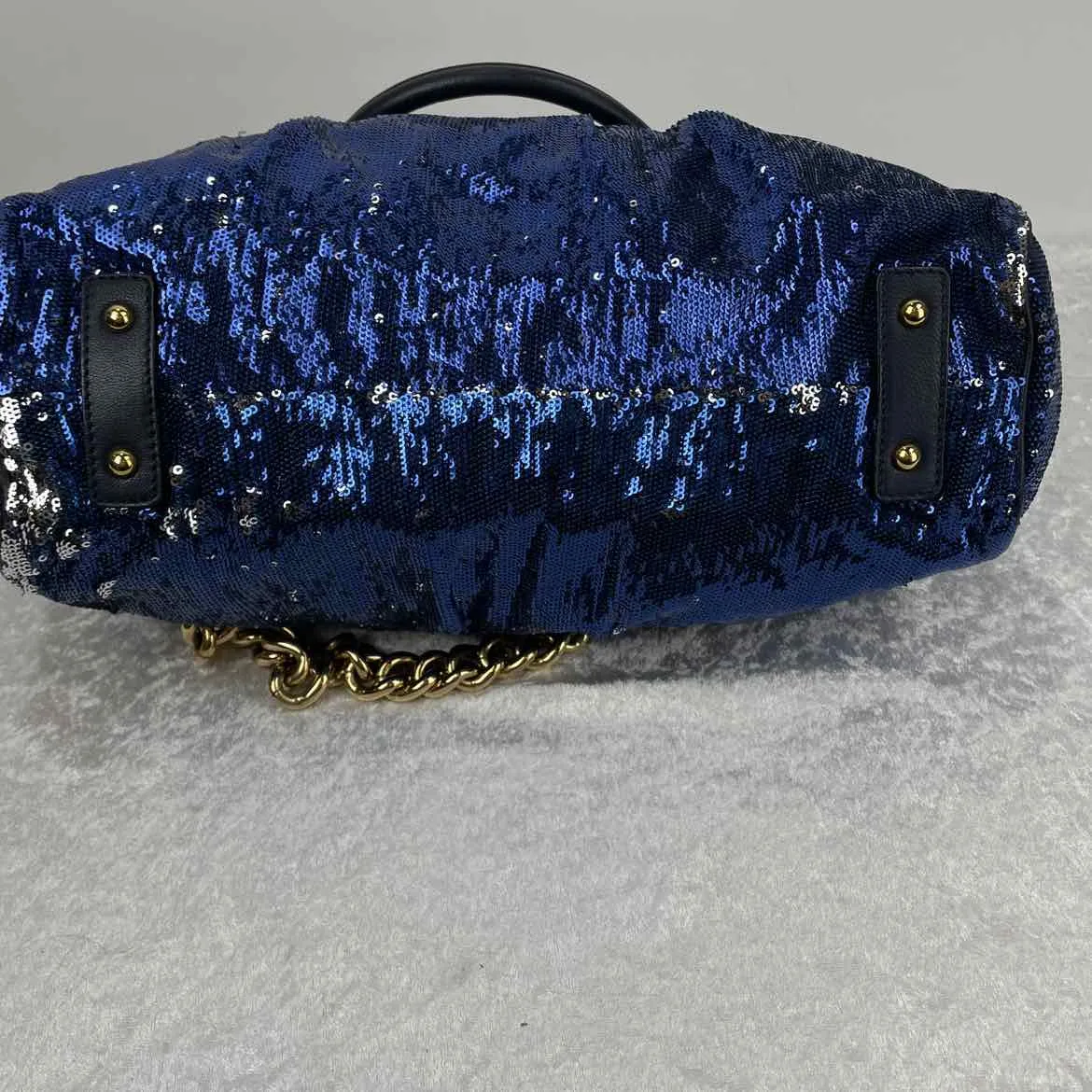 Marc Jacobs Blue Sequined Chain Link Crossbody New York Rocker Crossbody Bag