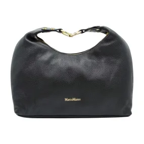 MARCO MOREO Black Leather Hobo Crossbody Bag  7168