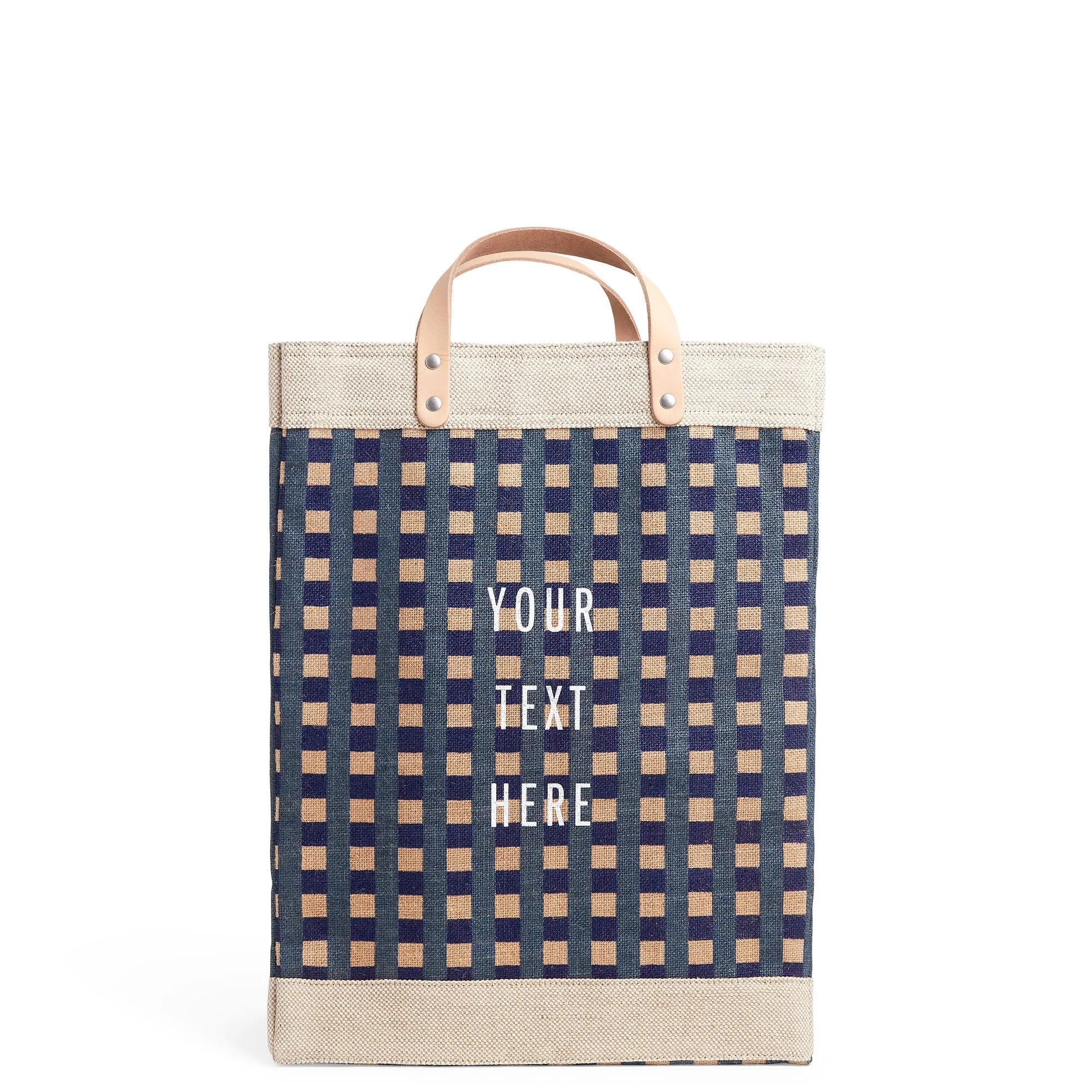 Market Bag in Navy Gingham