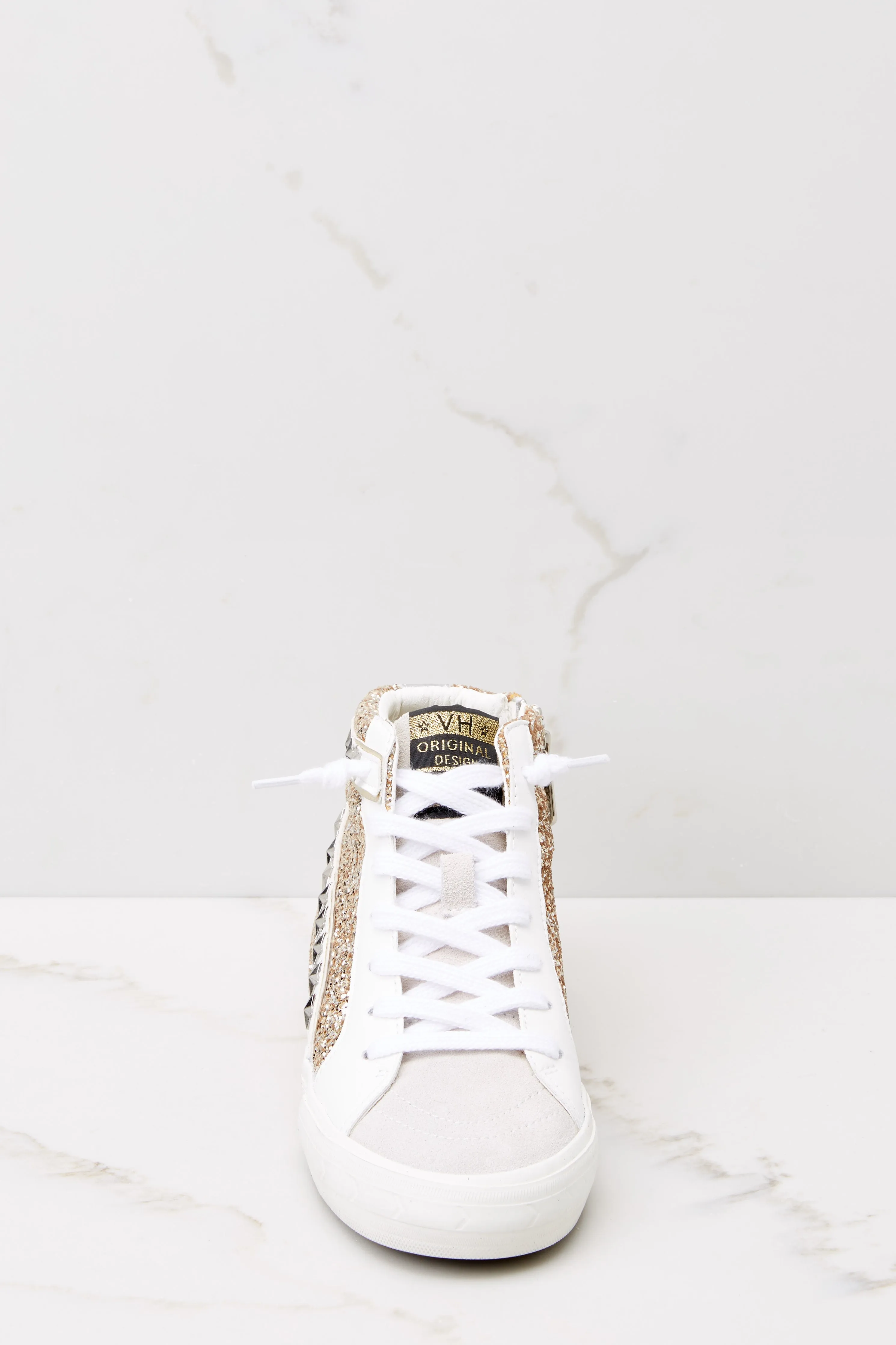 Mateel Gold Grey Multi Glitter High Top Sneakers