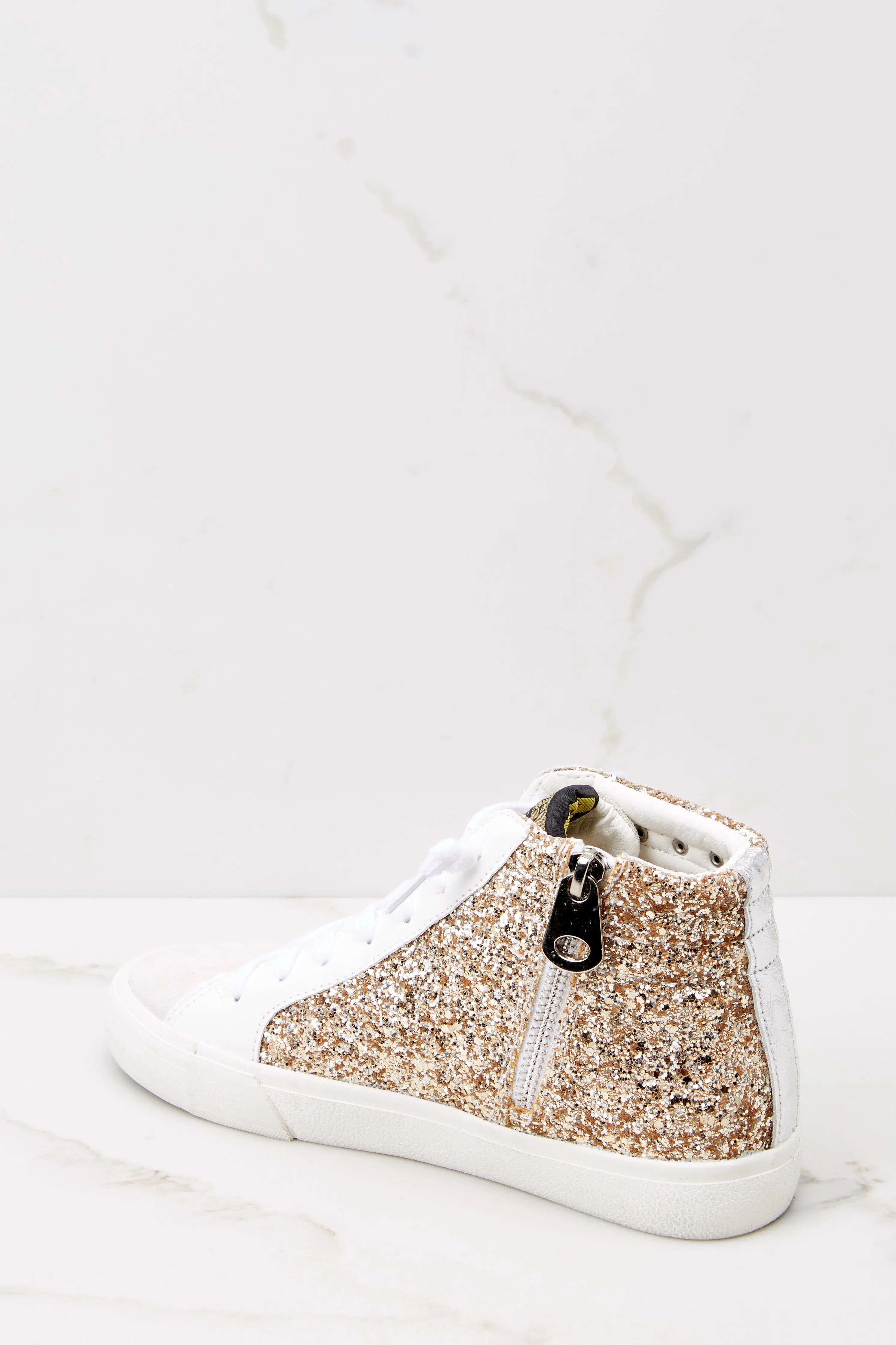 Mateel Gold Grey Multi Glitter High Top Sneakers