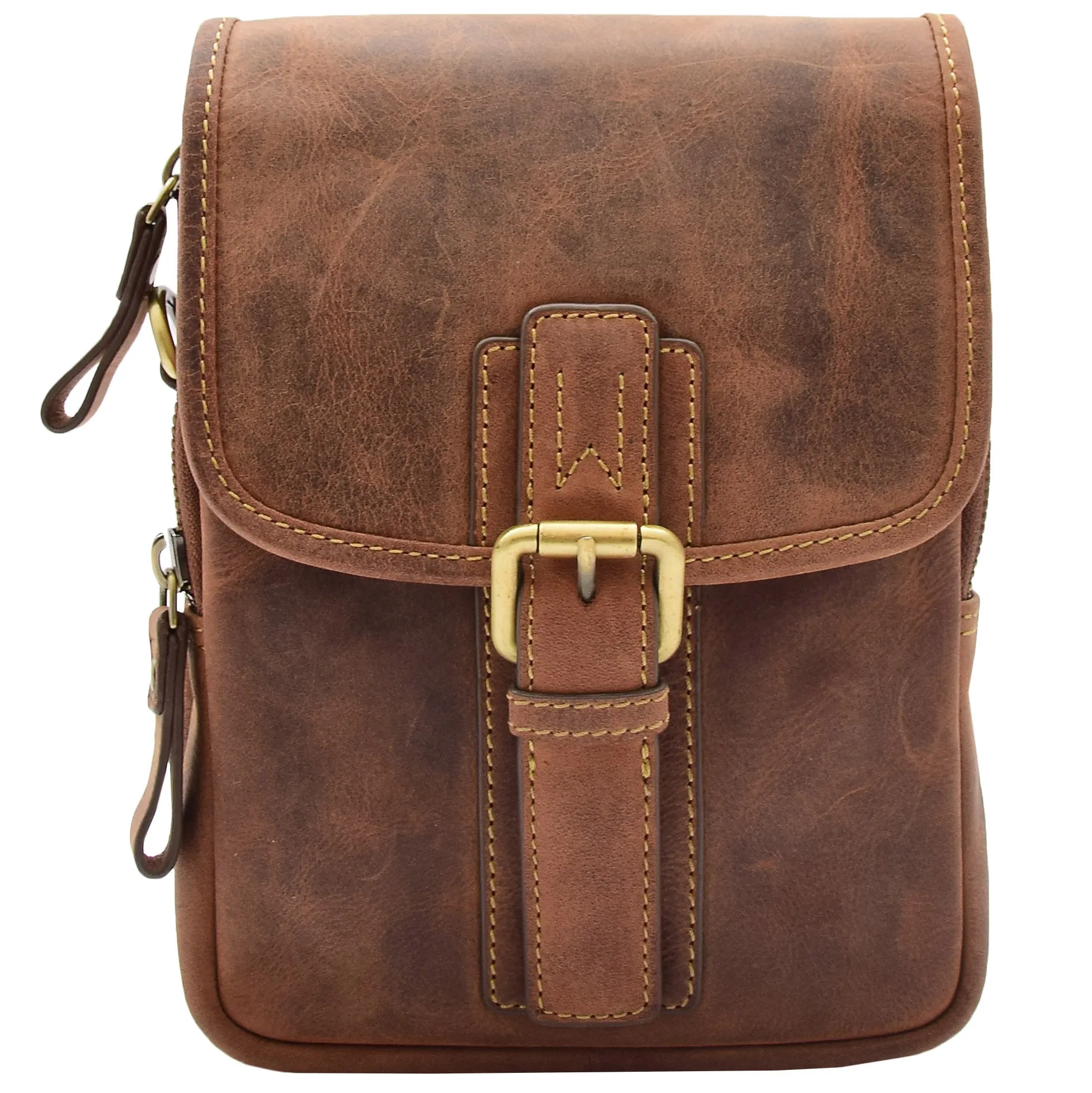 Mens Trendy Smart Crossbody Bag Genuine Leather Messenger Lucas Tan