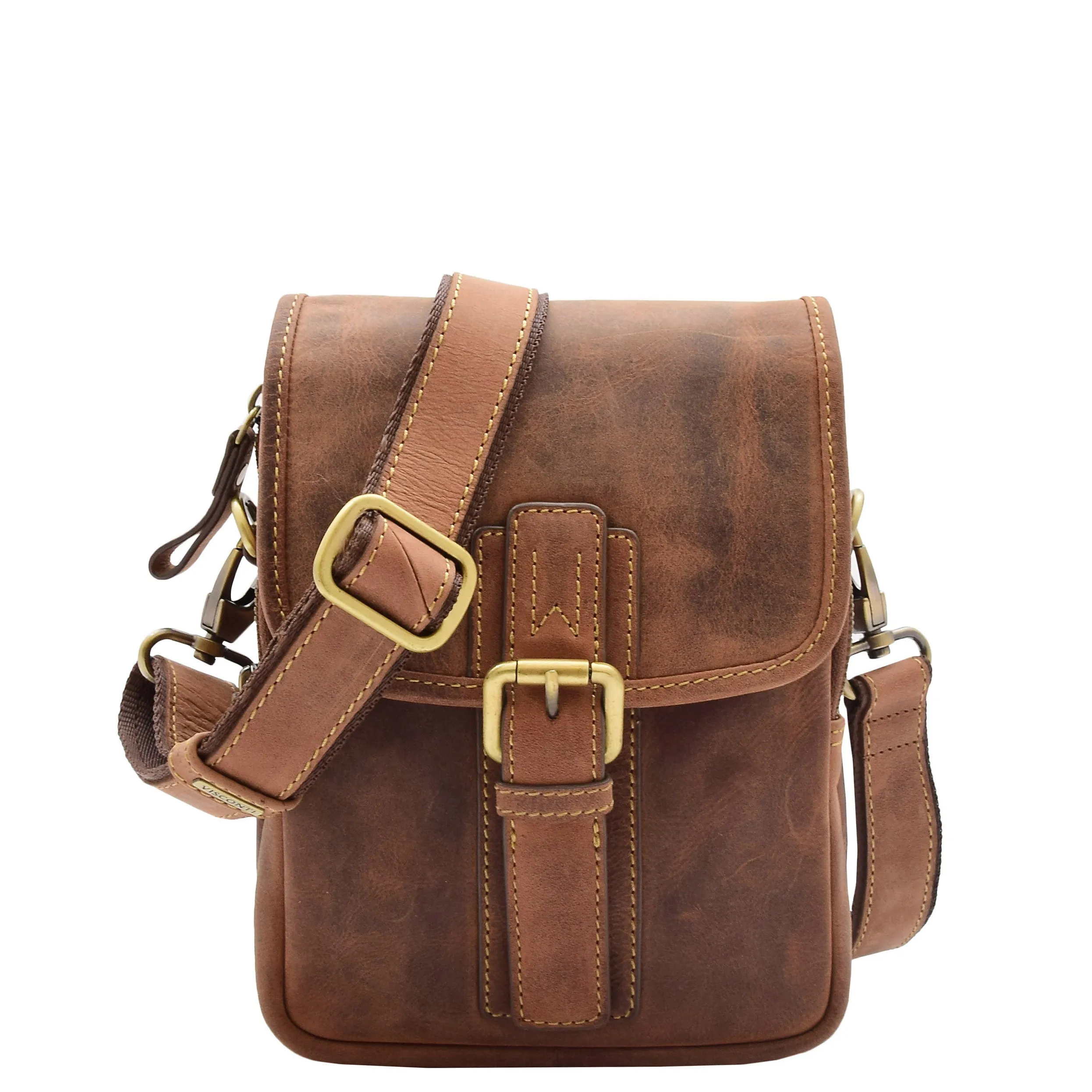 Mens Trendy Smart Crossbody Bag Genuine Leather Messenger Lucas Tan