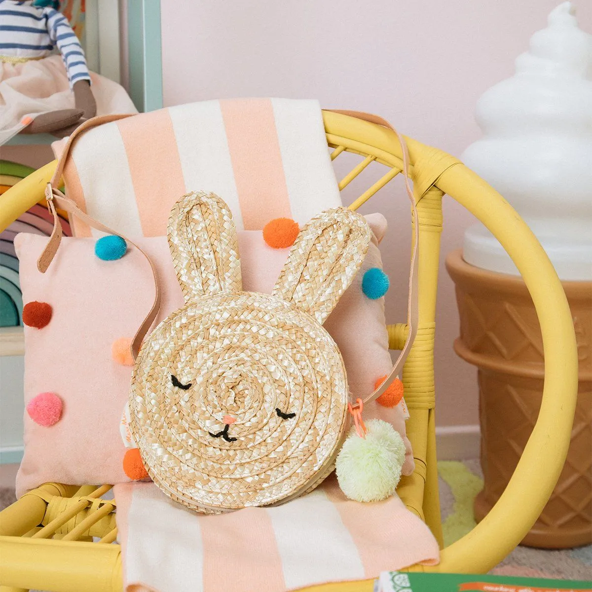 Meri Meri Bunny Straw Bag