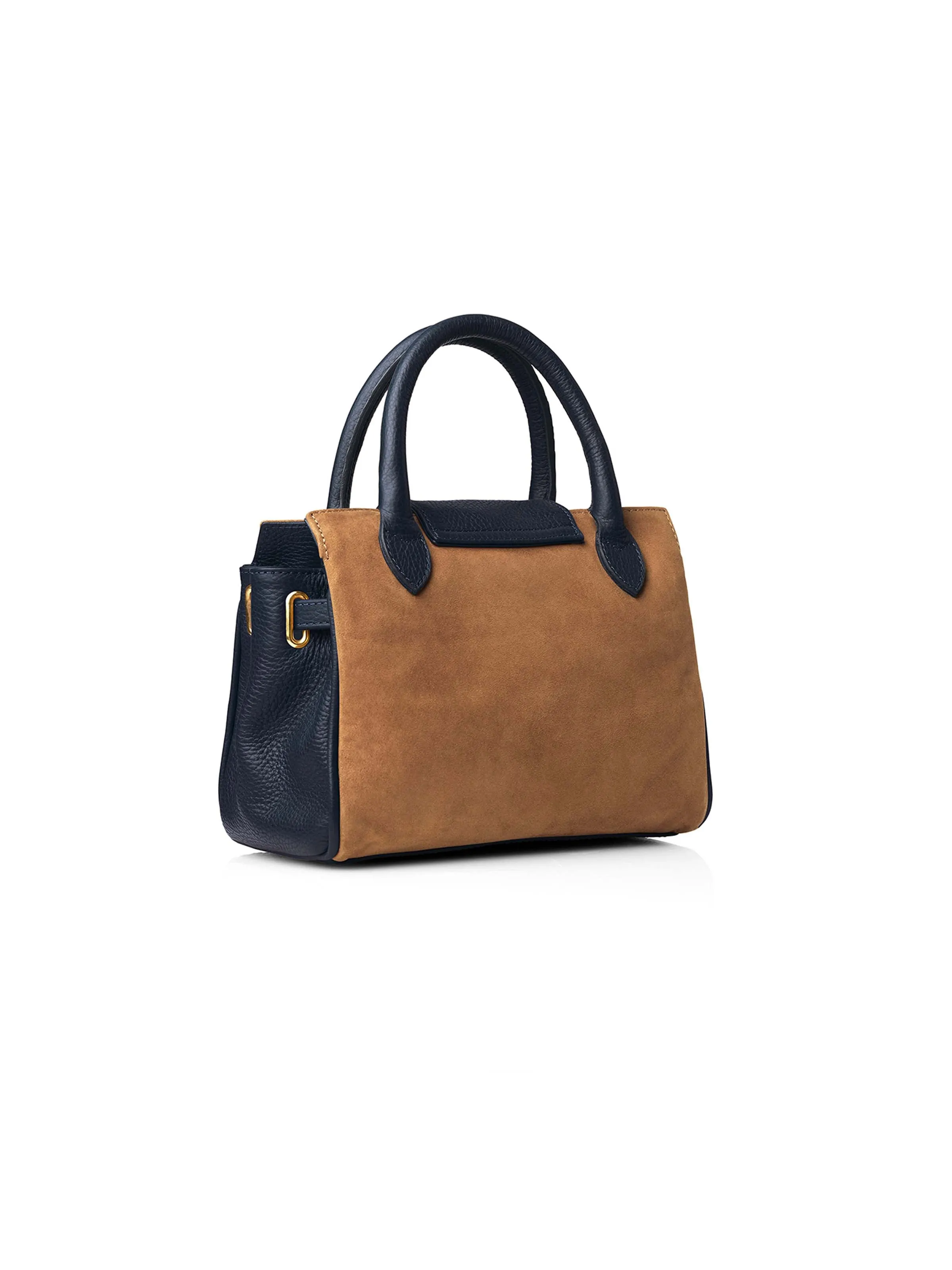 Mini Windsor Handbag - Tan & Navy