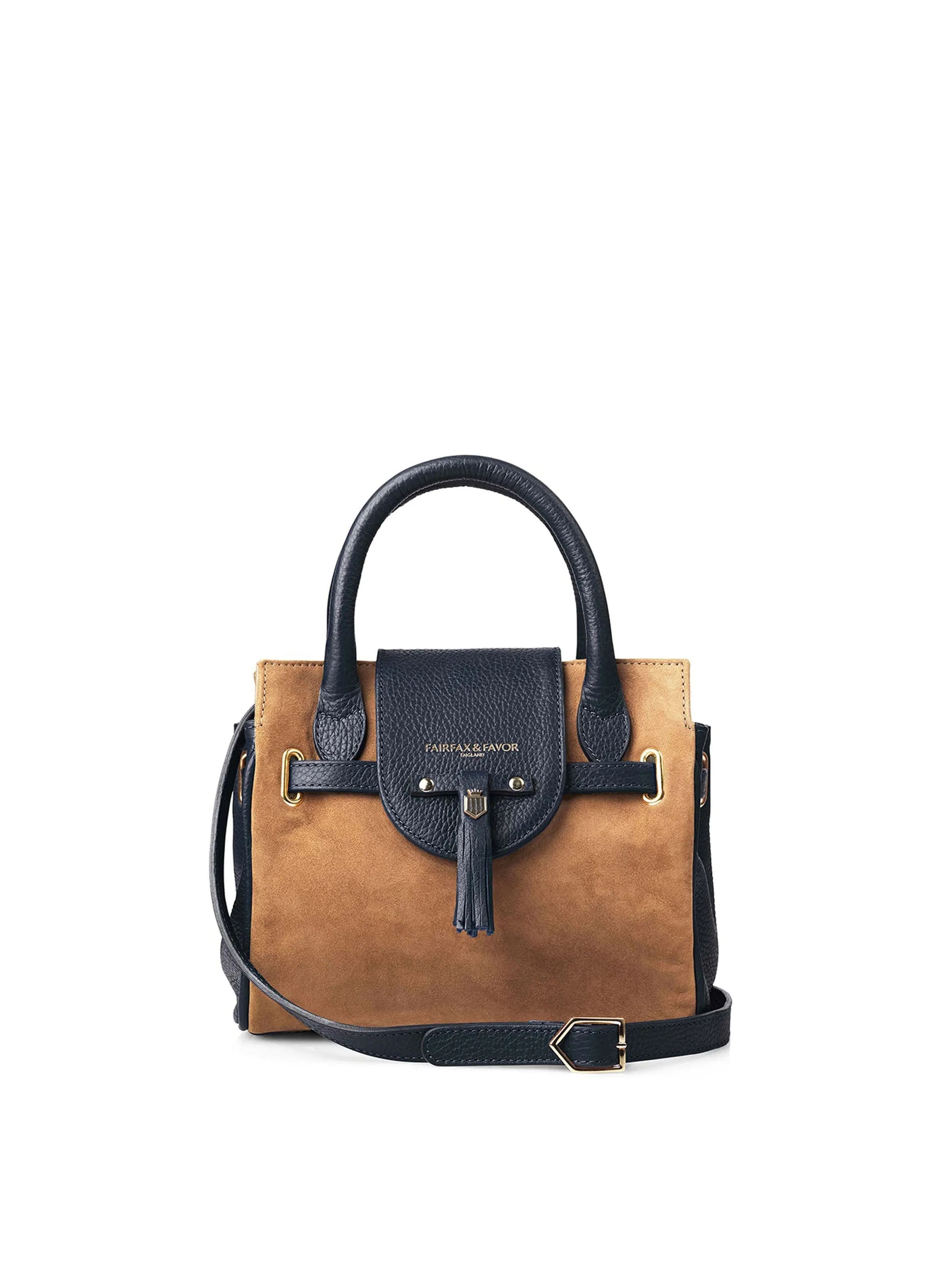 Mini Windsor Handbag - Tan & Navy