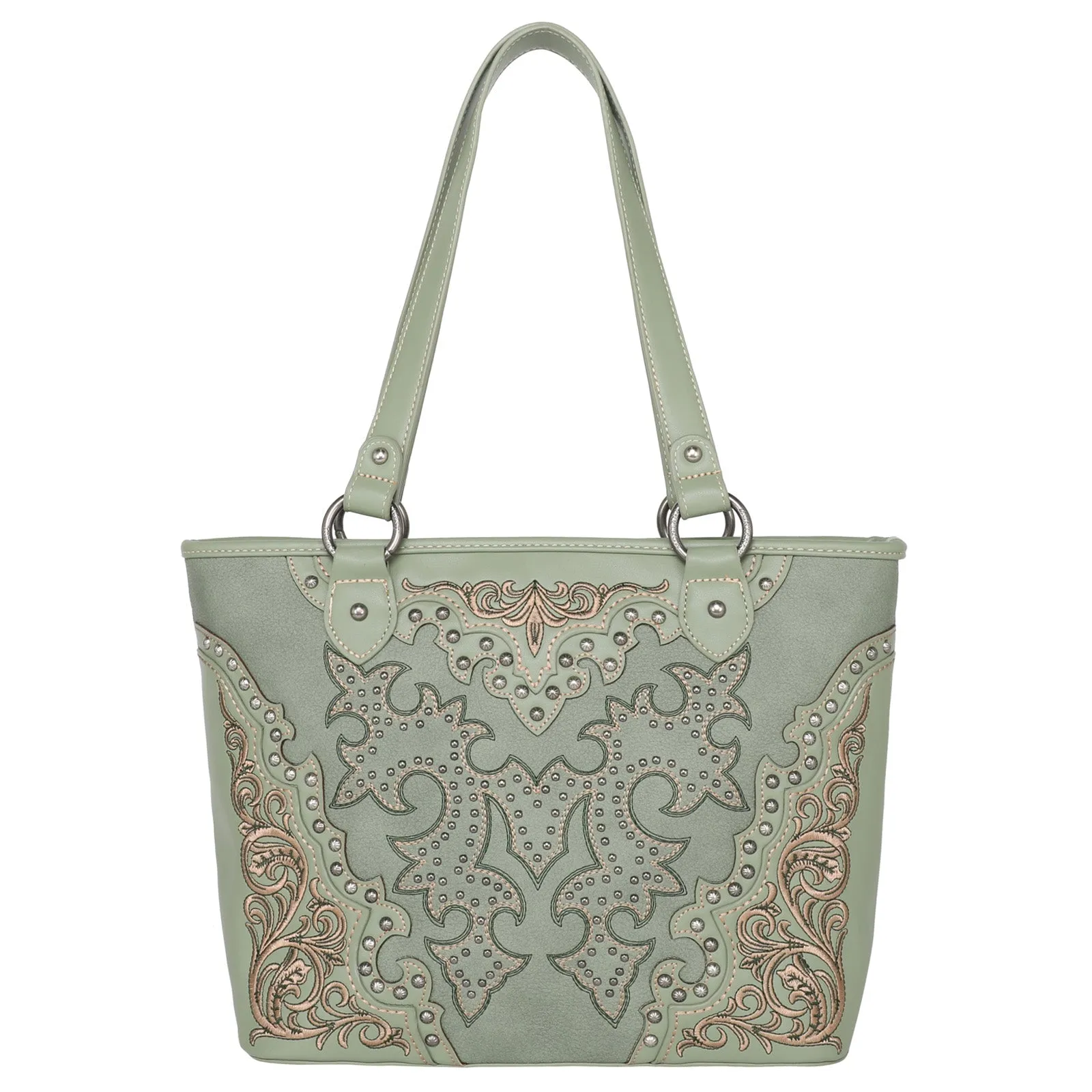 Montana West Boot Scroll Embroidered Carry Tote Bag