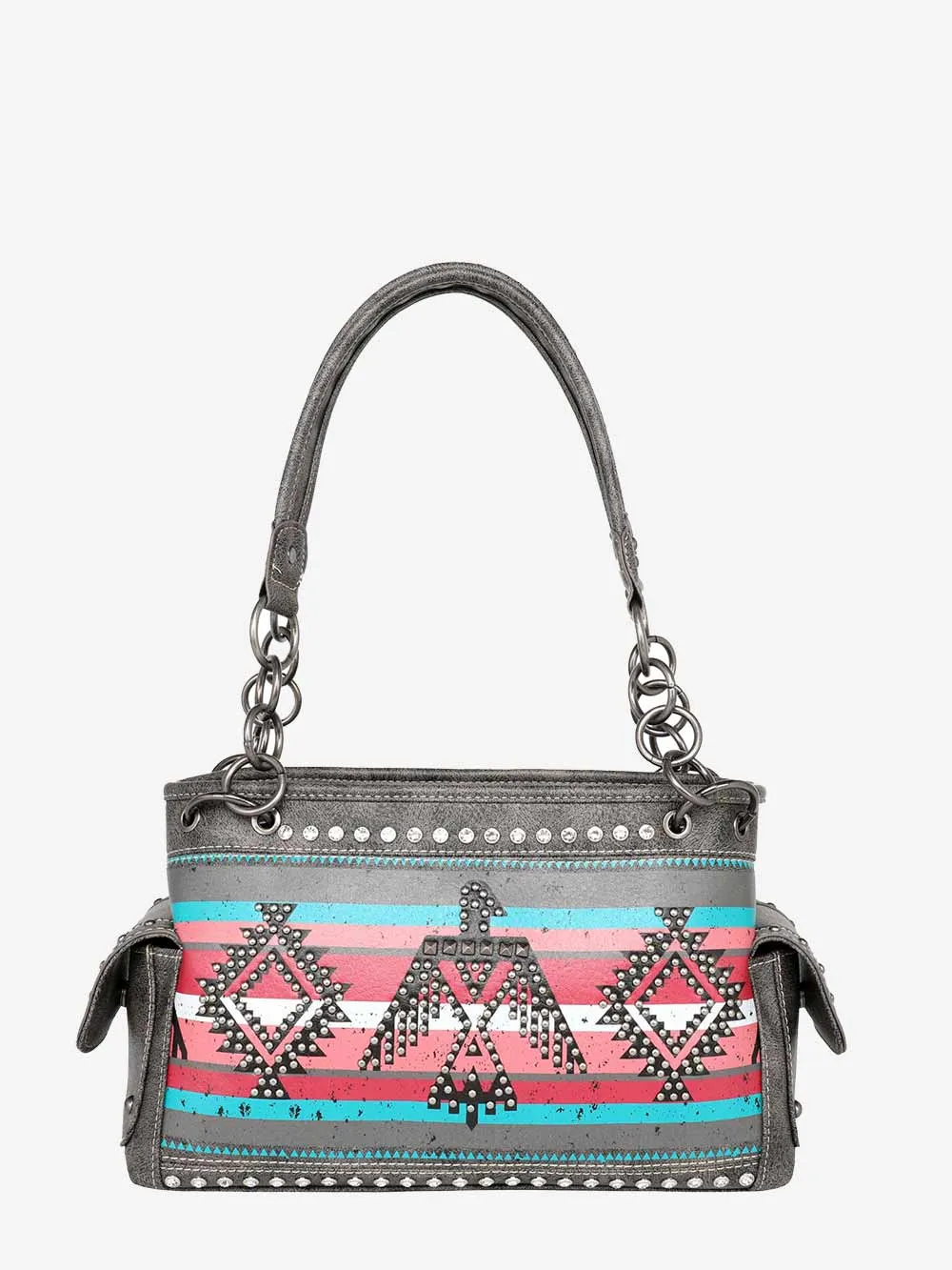 Montana West Thunderbird Aztec Studded Satchel Bag