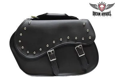 MOTORCYCLE 2 PC WATERPROOF STUDDED PVC SADDLEBAG AND HARD SHEET INSIDE