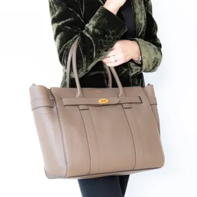 Mulberry Mushroom Zipped Bayswater Leather Bag