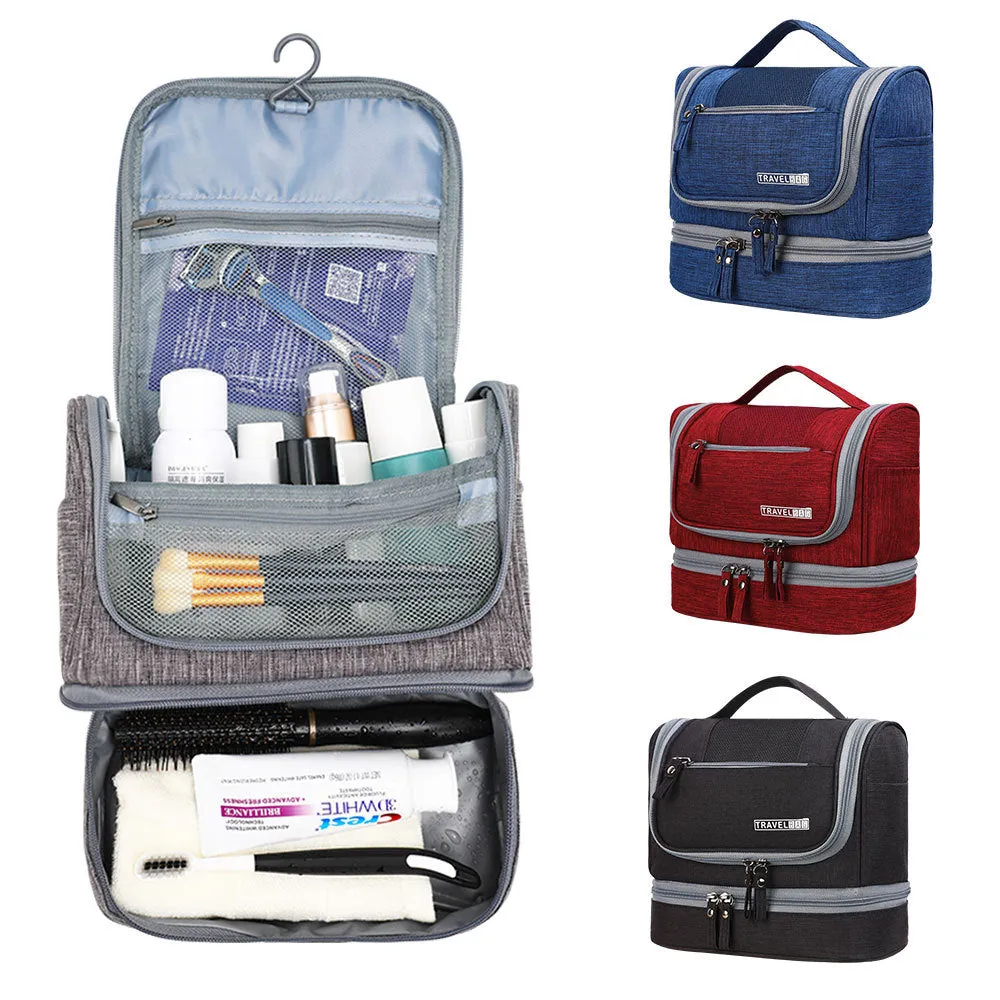 Multi-functional wet and dry makeup bag