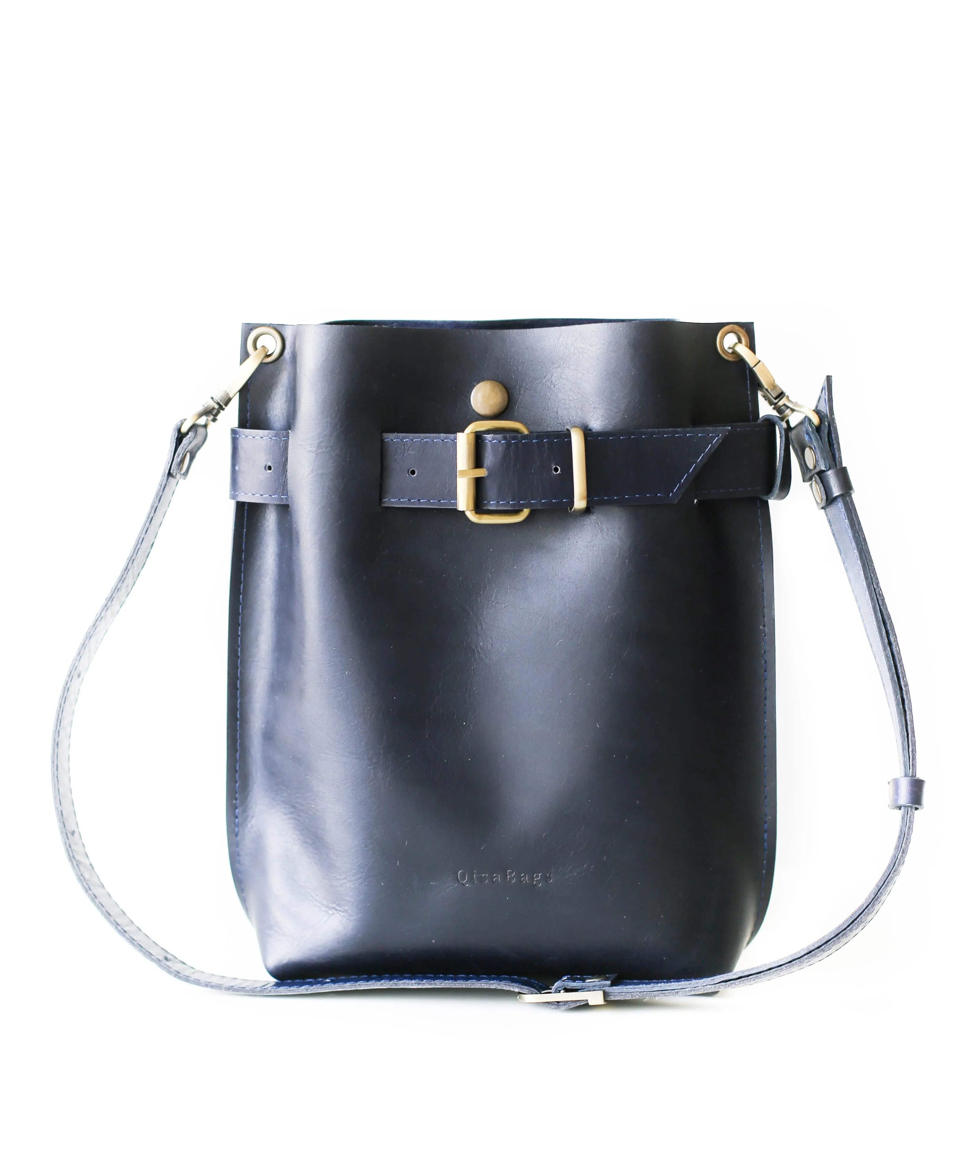 Navy Blue Leather Bag