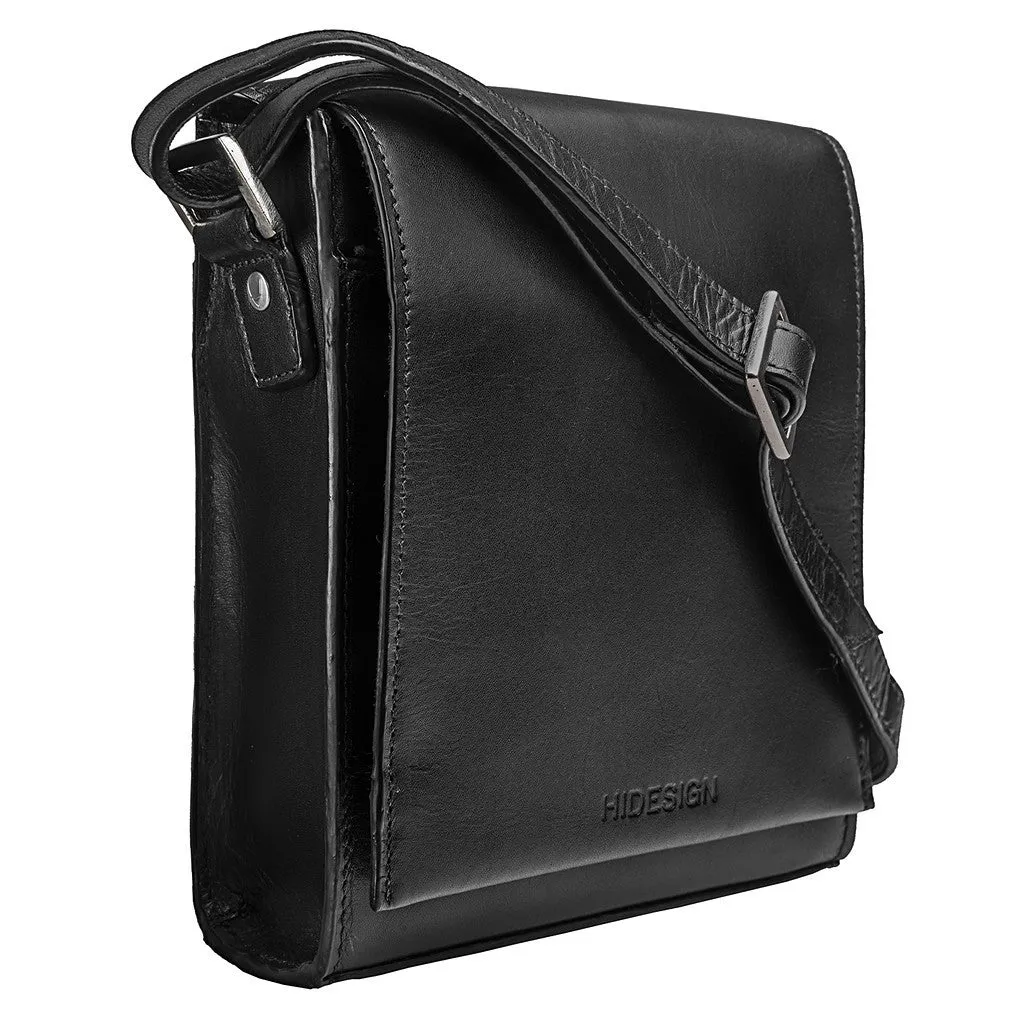 Nico Leather Cross Body in Black