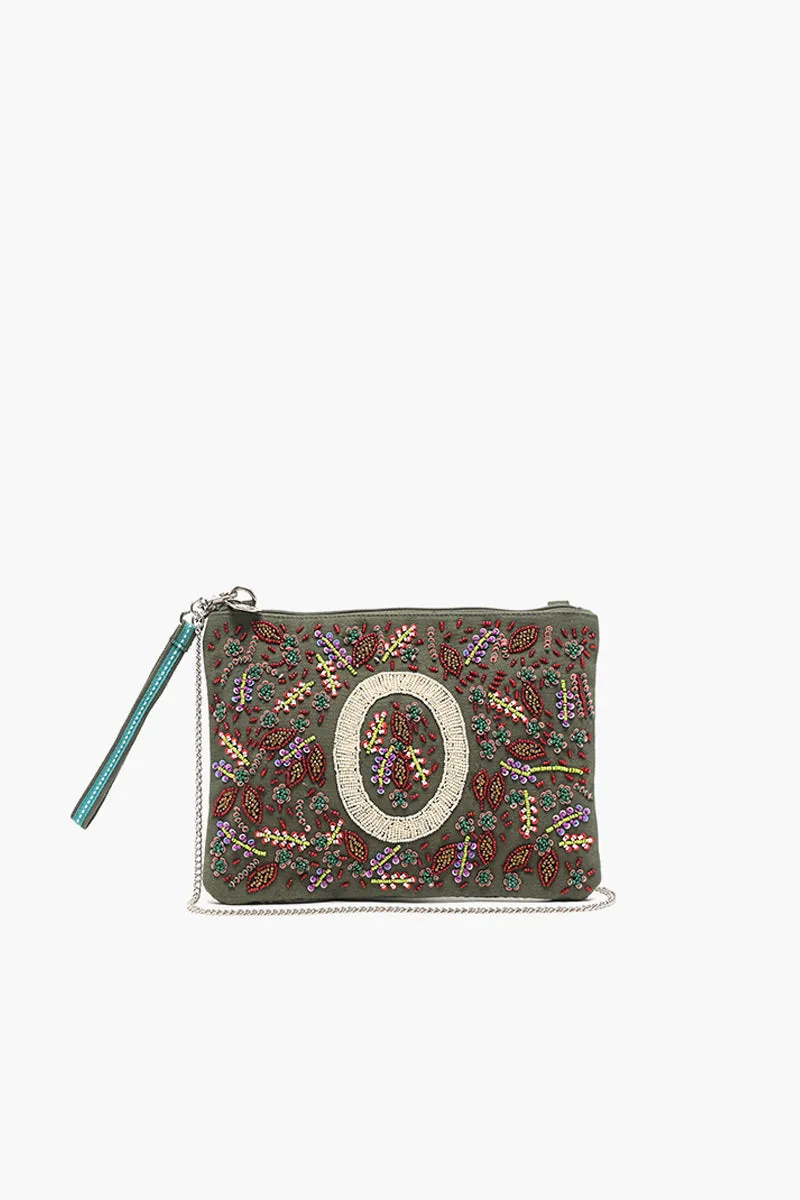 O Initial Embellished Pouch with Coin-bag