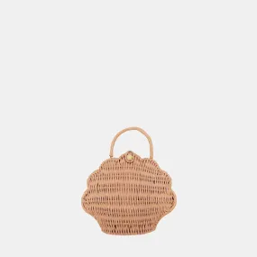 Olli Ella Rattan Shell Bag - Rose