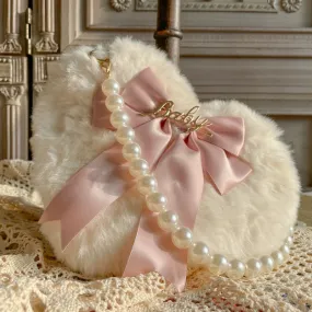 Original Homemade Lolita Love Plush Handbag with Pearl Chain