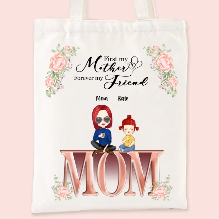 Personalized Mother and Children Tote Bag Gifts for Mom