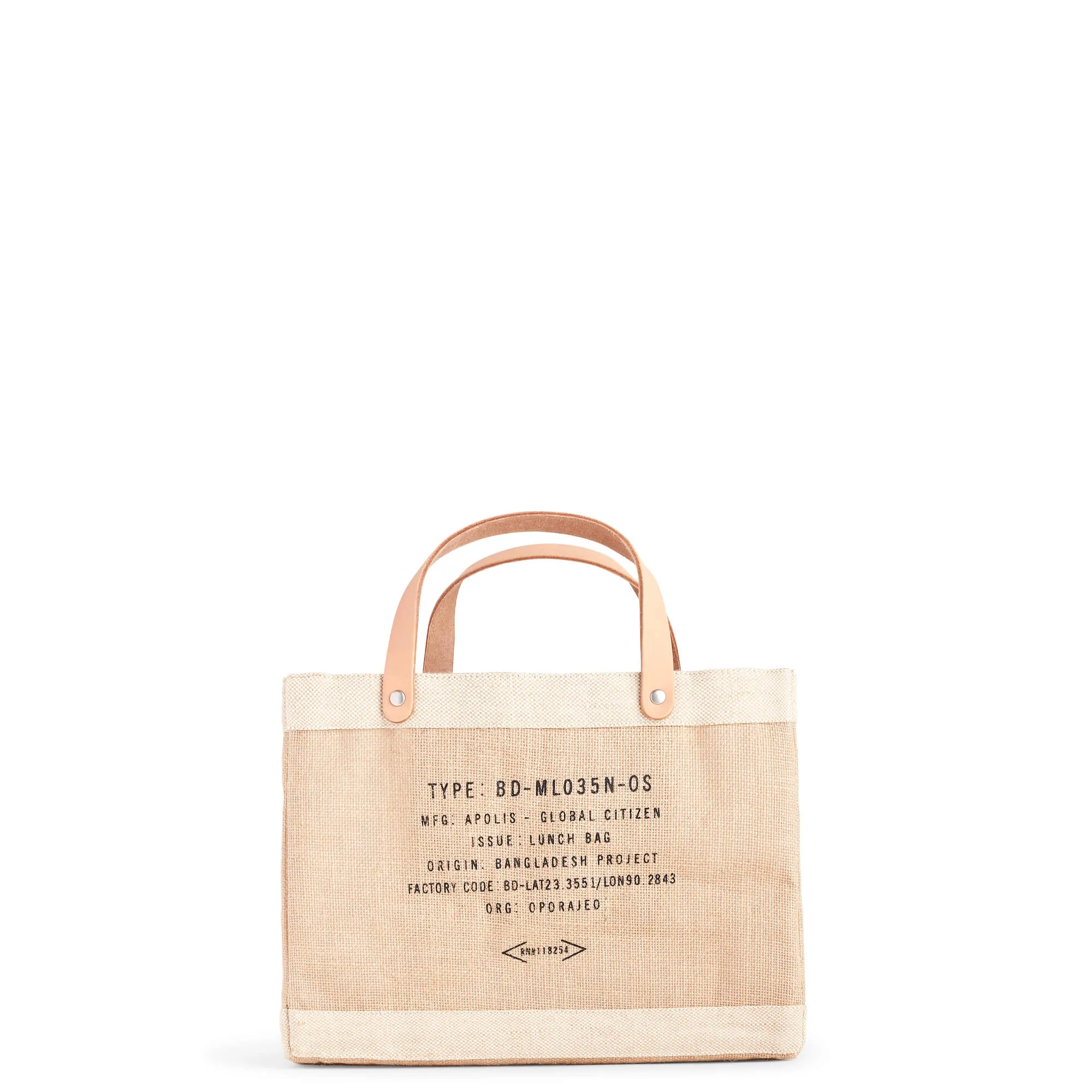 Petite Market Bag in Natural with “BE WELL”