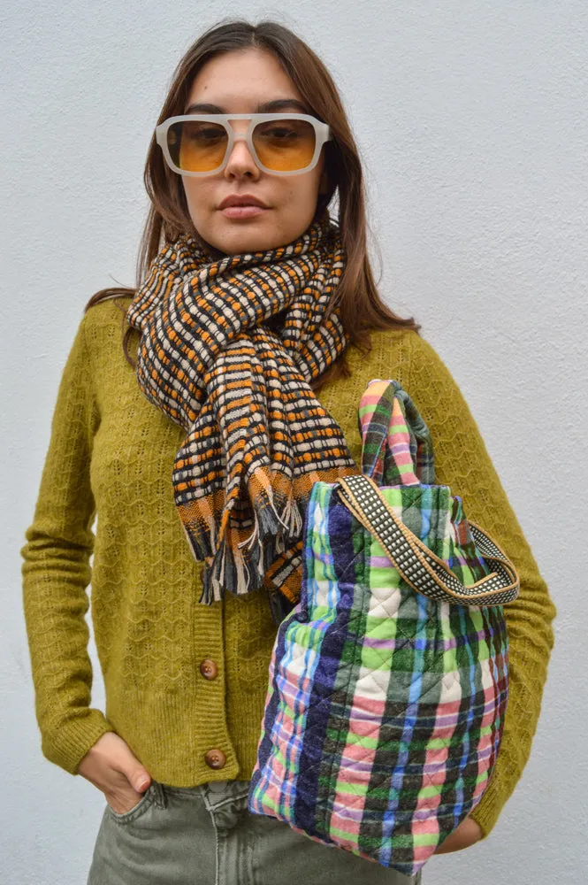 Épice Green Check Shopping Tote