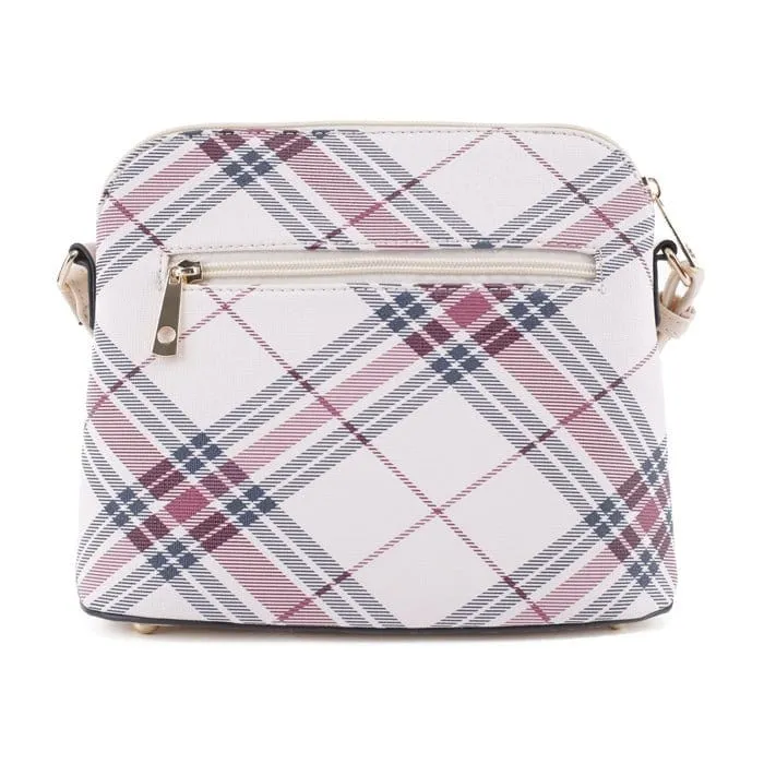 PL3031 Plaid Dome Fashion Crossbody w/ Tassel