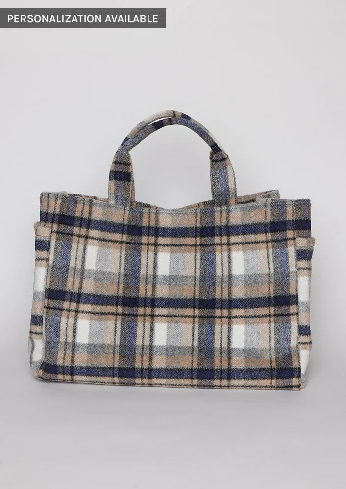 Plaid Airplane Tote