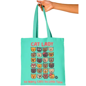 Pop Factory Cat Lady Mint Green Tote Bag