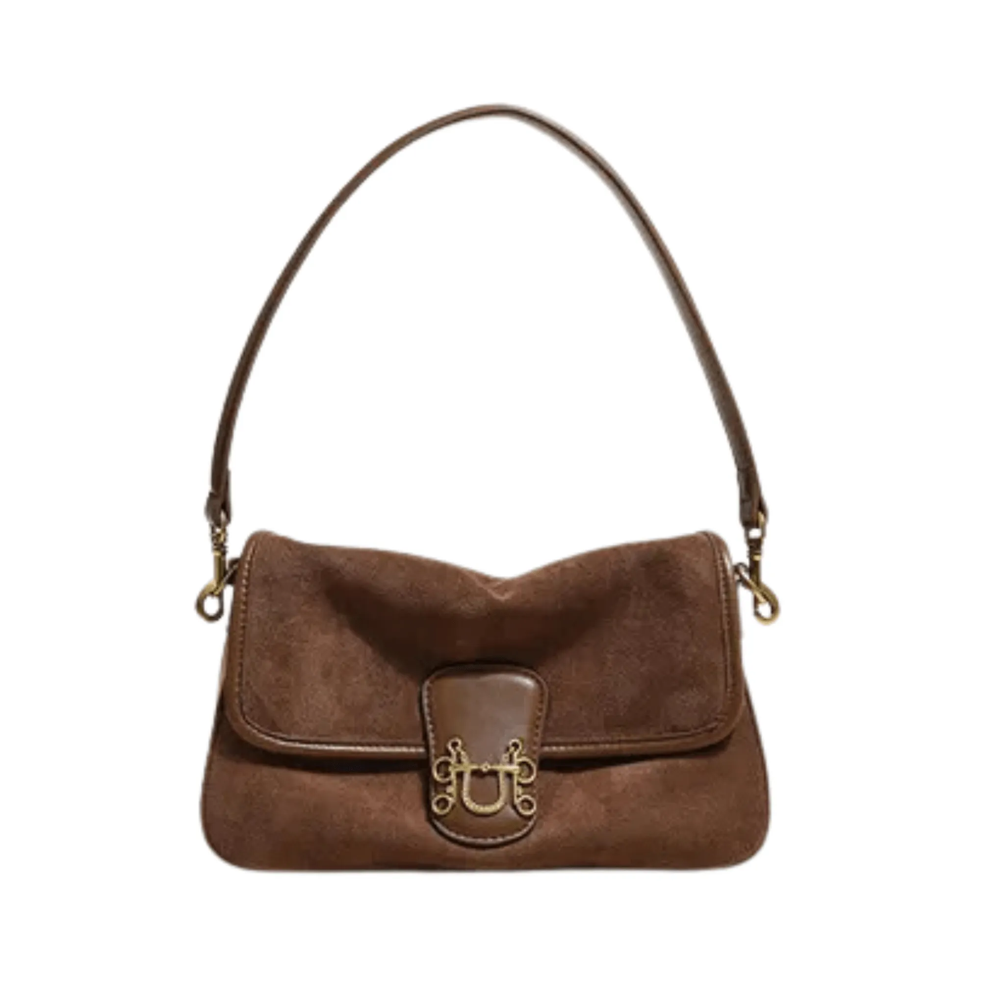 Pre Order:  Soft Suede Shoulder Flap Bag