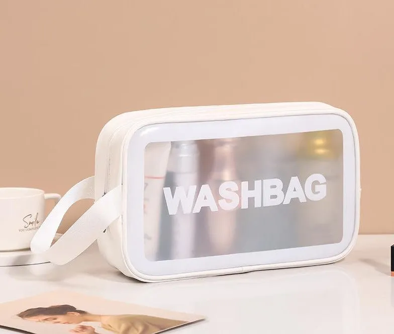 PU transparent makeup wash bag