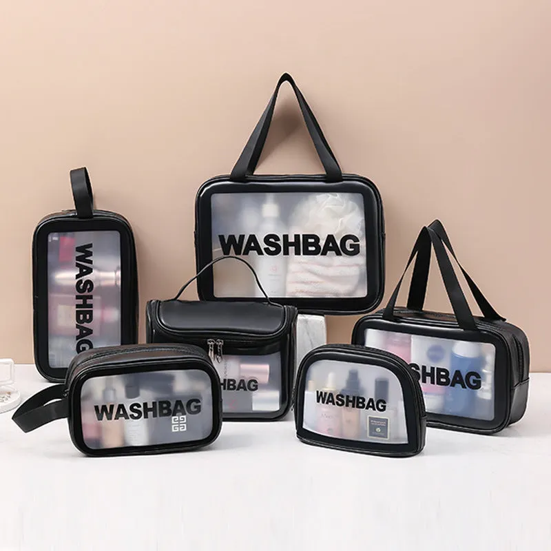 PU transparent makeup wash bag