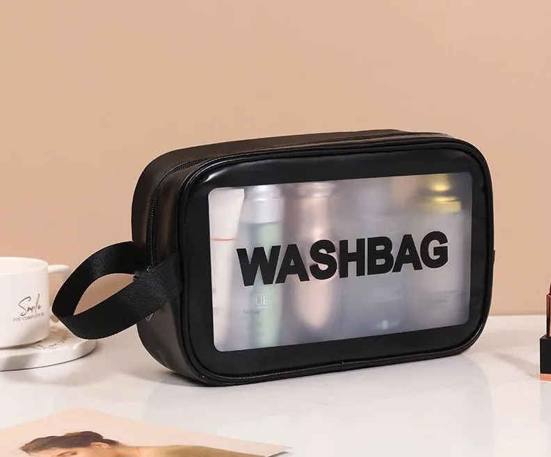 PU transparent makeup wash bag