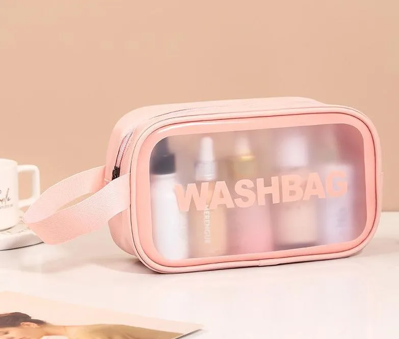 PU transparent makeup wash bag