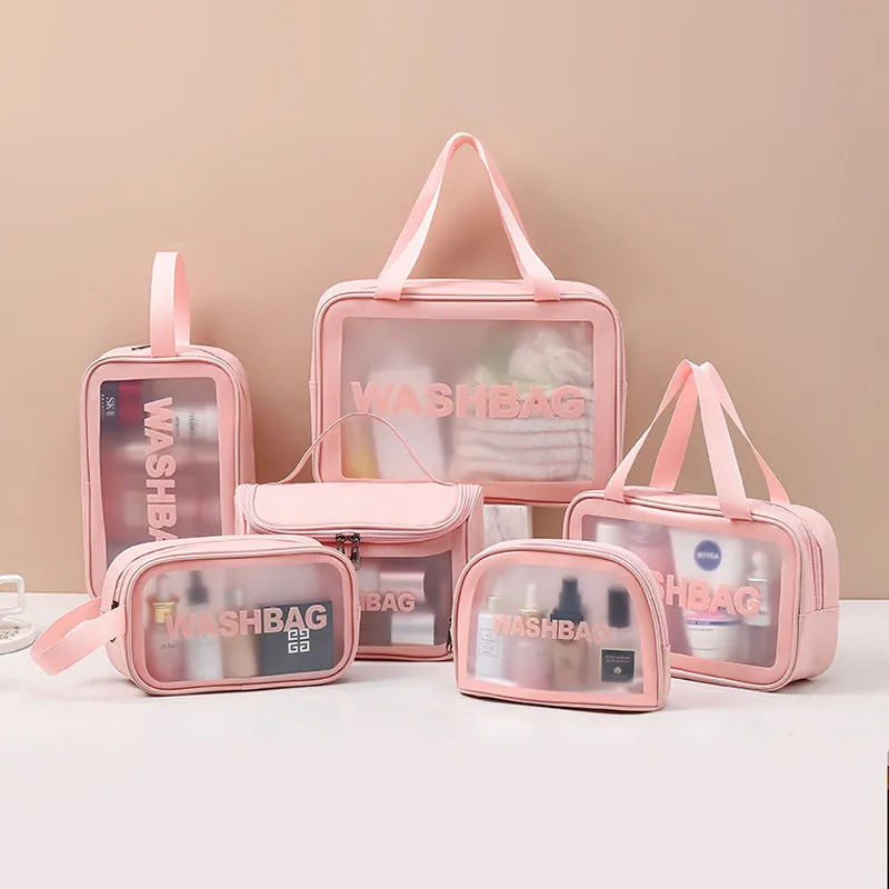 PU transparent makeup wash bag