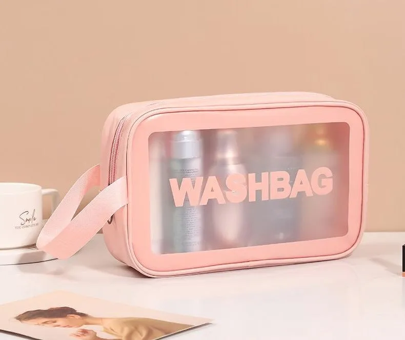 PU transparent makeup wash bag