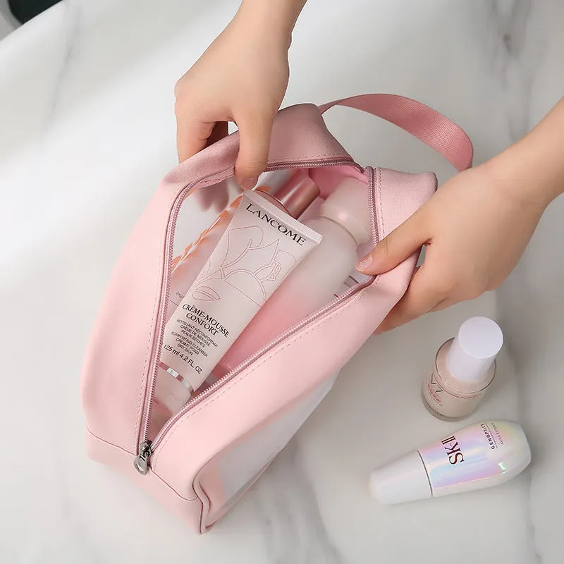 PU transparent makeup wash bag