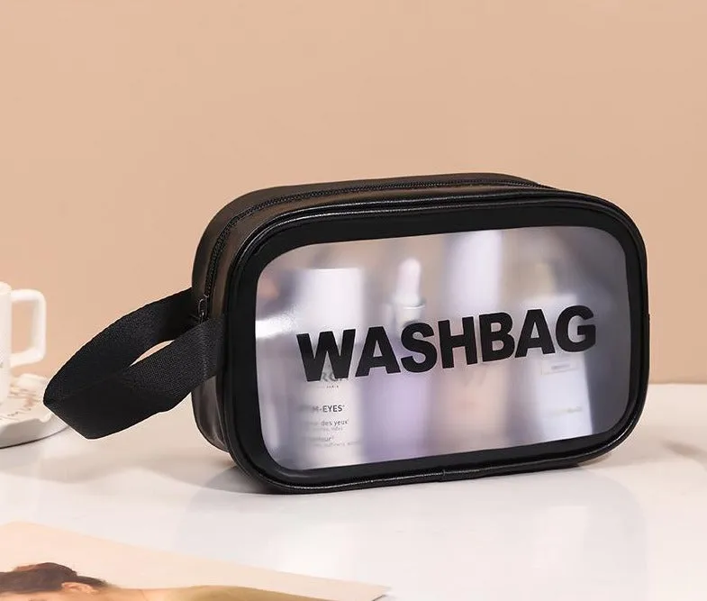 PU transparent makeup wash bag