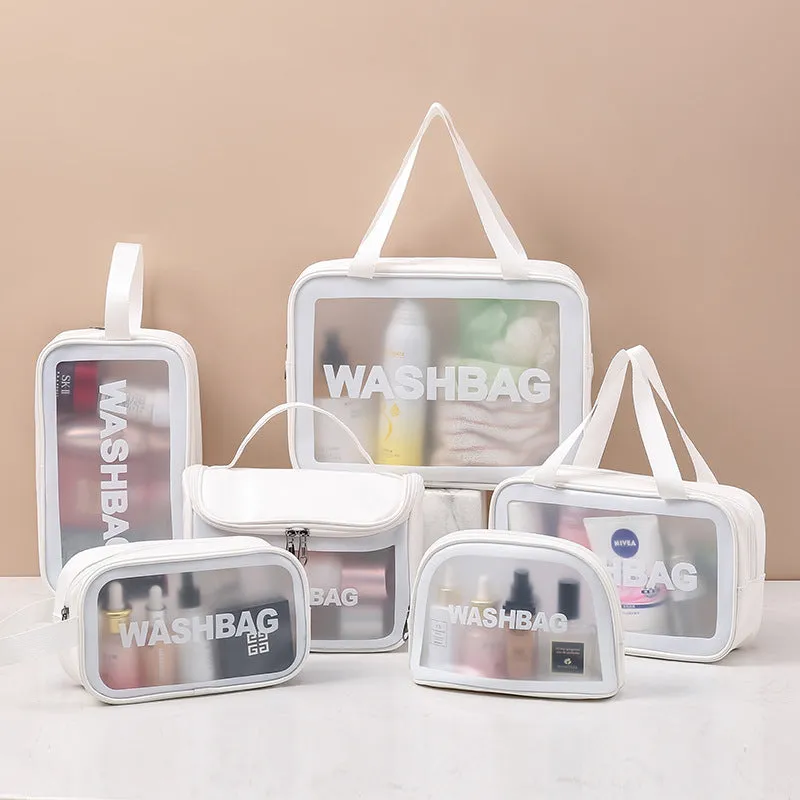 PU transparent makeup wash bag