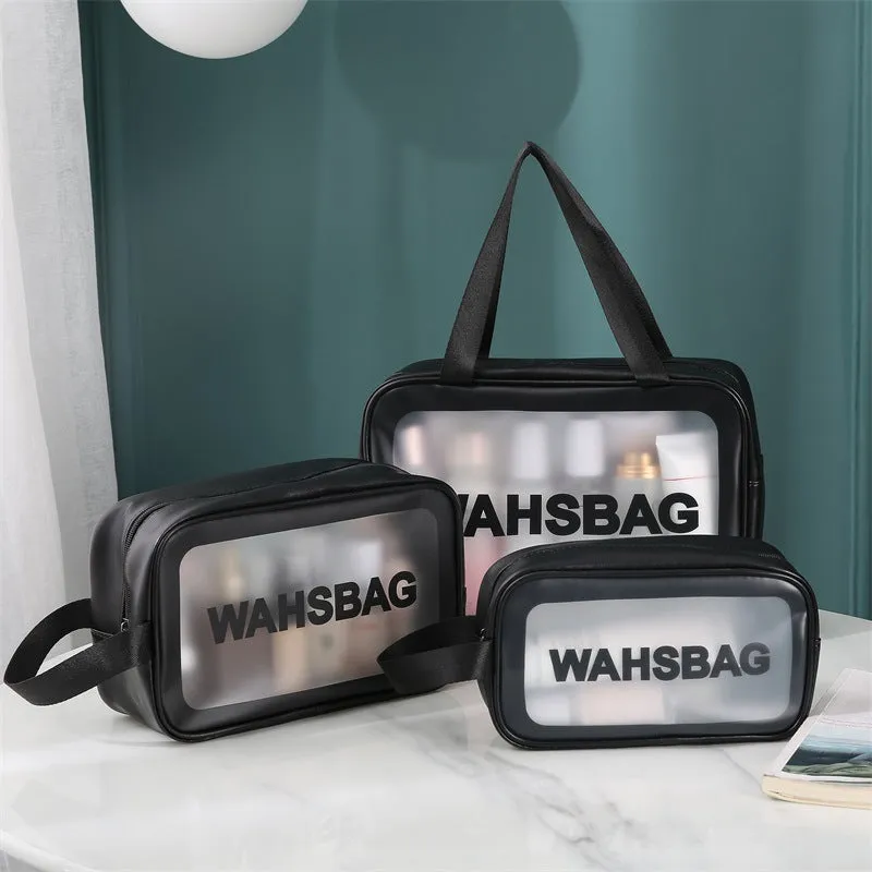 PU transparent makeup wash bag