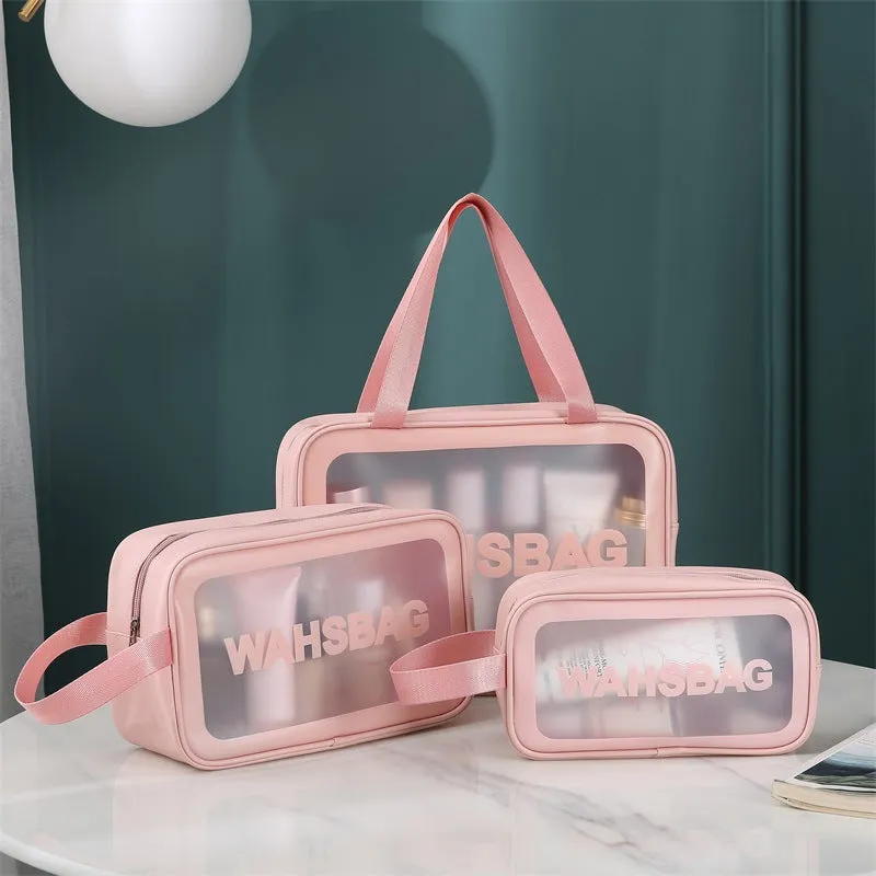 PU transparent makeup wash bag