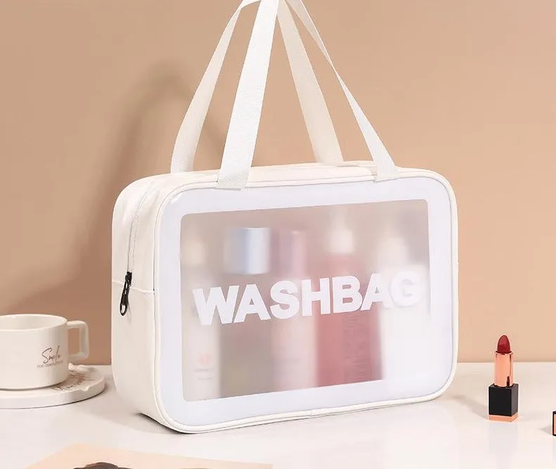 PU transparent makeup wash bag