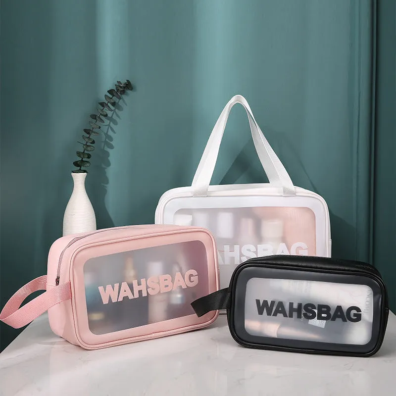 PU transparent makeup wash bag