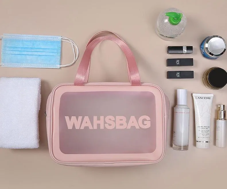 PU transparent makeup wash bag