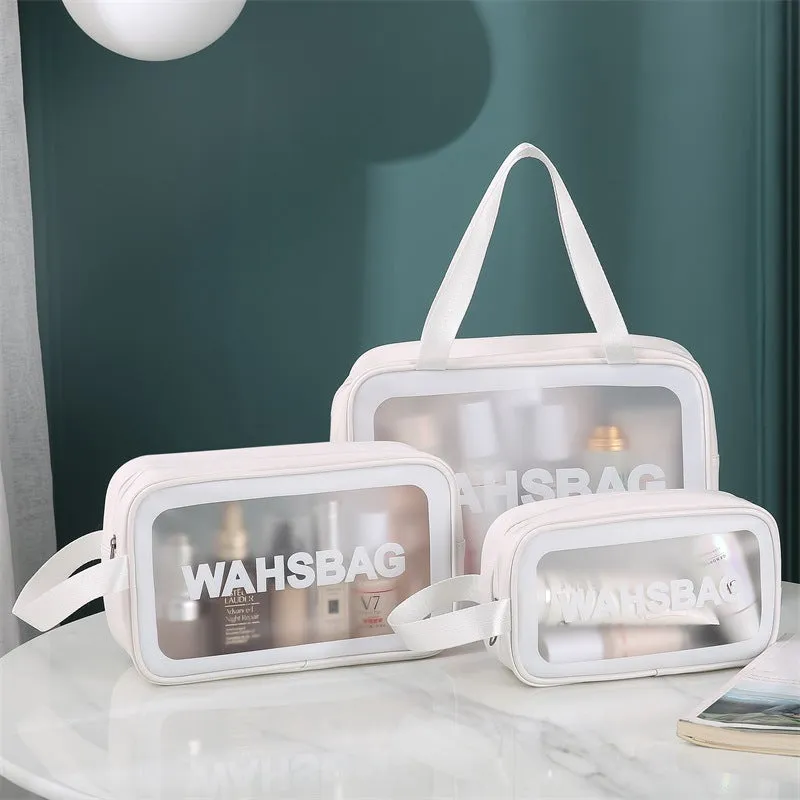 PU transparent makeup wash bag