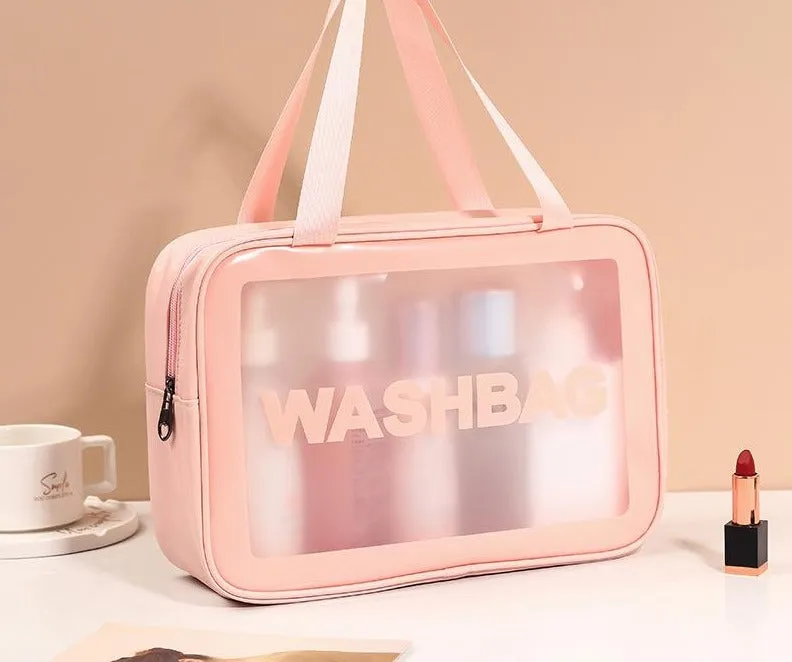 PU transparent makeup wash bag