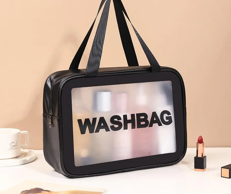 PU transparent makeup wash bag