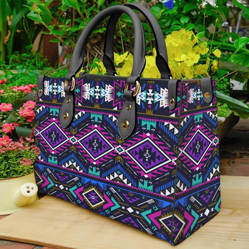 Purple Tribe Pattern Leather Bag WCS