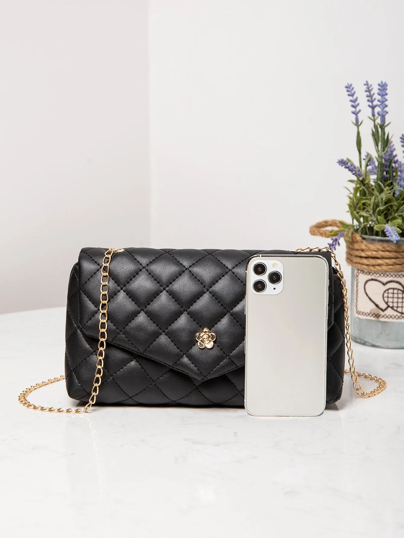 Quilted Chain Crossbody Bag