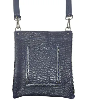 Quyenn Navy Leather Chain Crossbody