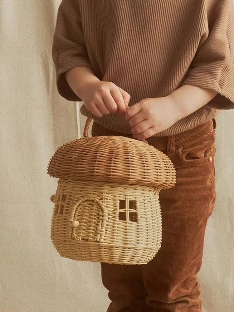 Rattan Mushroom Basket Bag