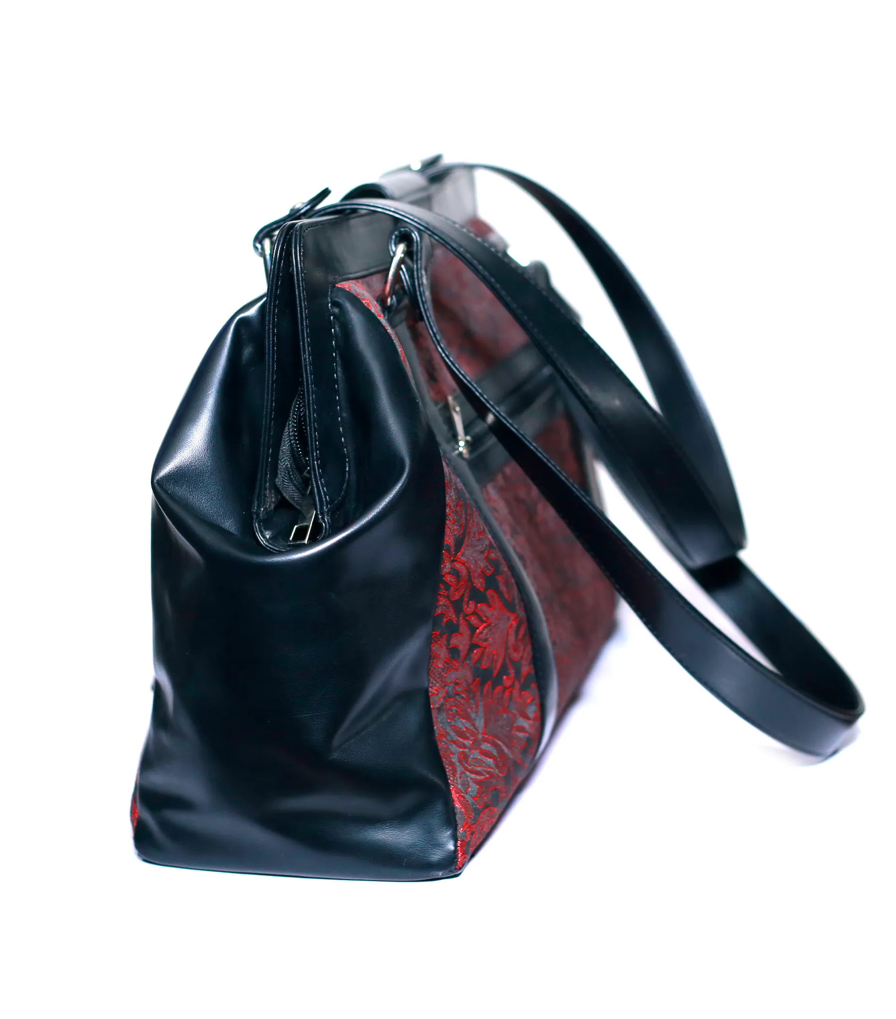 Red Brocade Maplesage Handbag